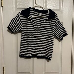 Sonoma Navy and White Knit Sweater